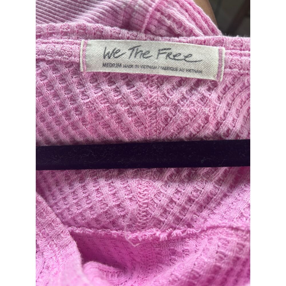 Free People "We The Free" Coraline Thermal Medium Pink Shirt - Picture 7 of 7
